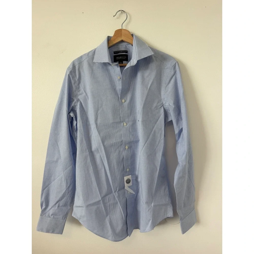 Awearness Kenneth Cole Slim Fit Check Dress Shirt – Blue Men's 15.5 34/35 – NWT